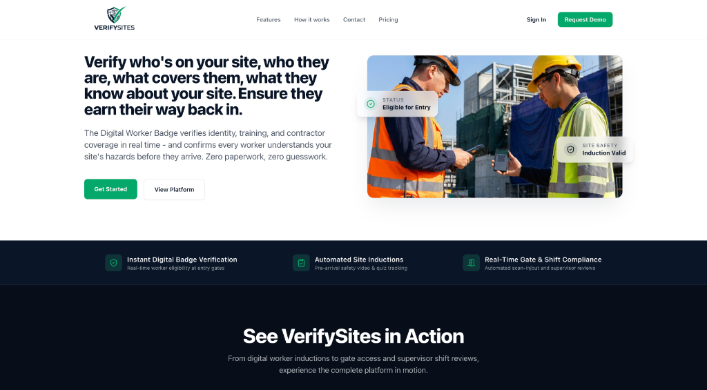 GoVerifySites Platform Hero Interface